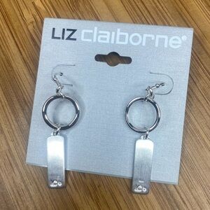 NWT Liz Claiborne Everyday Miracles Silver Tone Fishhook Earrings